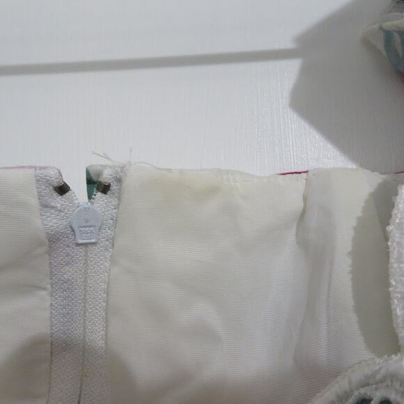 Jessica McClintock Womens Sz 12 Vintage White Floral Off Shoulder Midi Dress - Picture 7 of 9